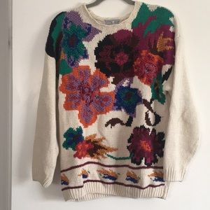 Vintage Crystal Kobe Knitted Floral Sweater